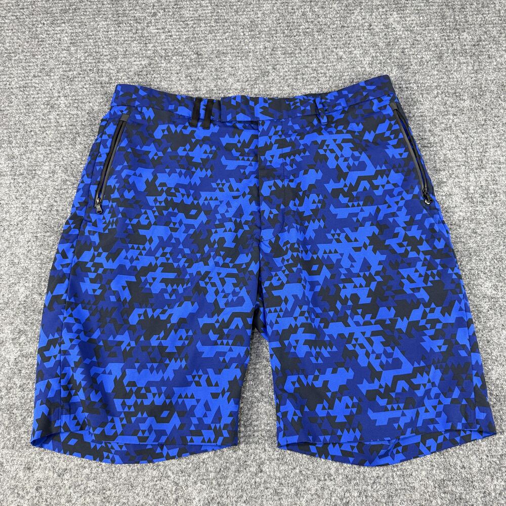 Ralph Lauren RLX Shorts Mens 36 Blue Black Camo Golf Performance Polyester